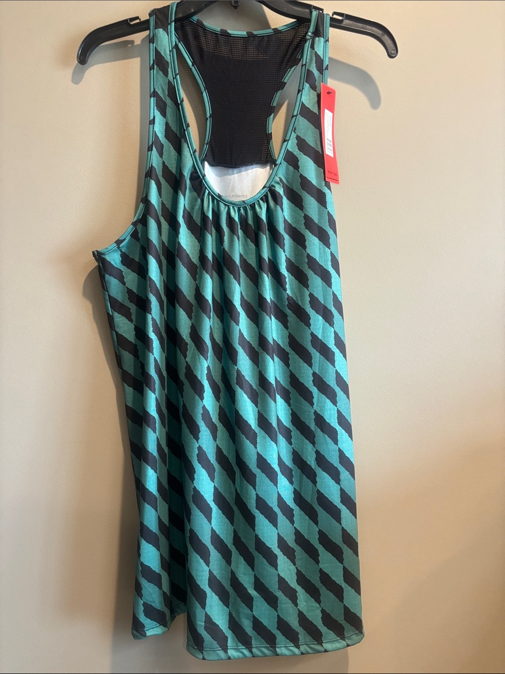 Women’s Aqua and Black Striped Racerback Tank Top